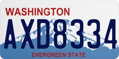 WA license plate AXD8334