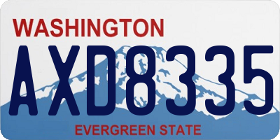 WA license plate AXD8335