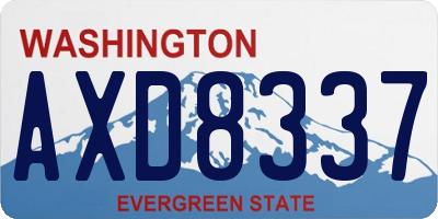 WA license plate AXD8337