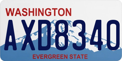 WA license plate AXD8340