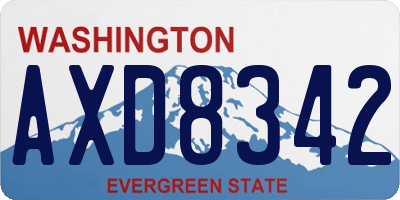 WA license plate AXD8342