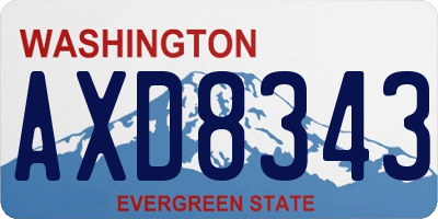 WA license plate AXD8343