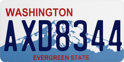WA license plate AXD8344