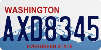WA license plate AXD8345