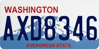 WA license plate AXD8346