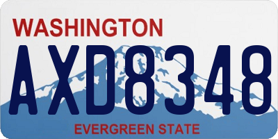 WA license plate AXD8348