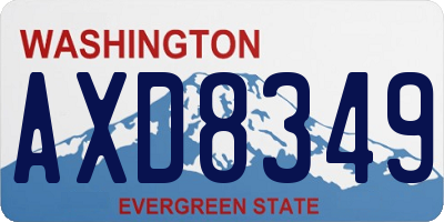 WA license plate AXD8349
