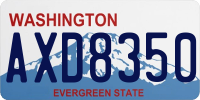 WA license plate AXD8350