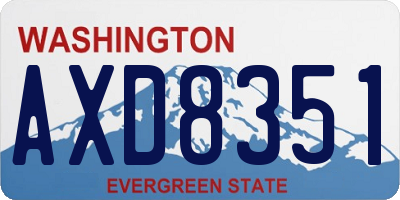 WA license plate AXD8351