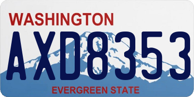 WA license plate AXD8353