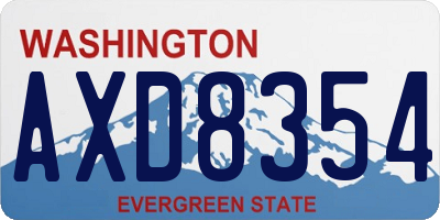 WA license plate AXD8354
