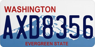 WA license plate AXD8356
