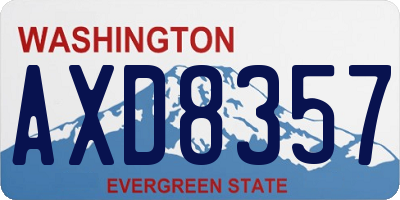 WA license plate AXD8357