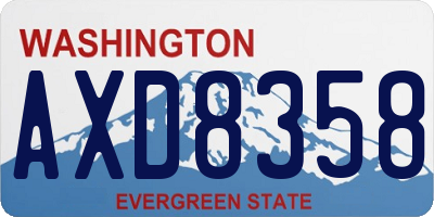 WA license plate AXD8358