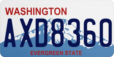 WA license plate AXD8360