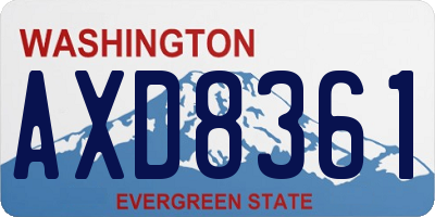 WA license plate AXD8361