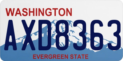 WA license plate AXD8363