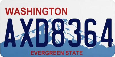 WA license plate AXD8364
