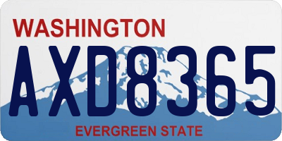 WA license plate AXD8365