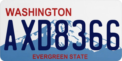 WA license plate AXD8366