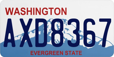 WA license plate AXD8367