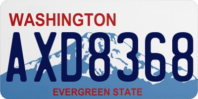 WA license plate AXD8368
