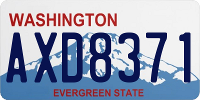WA license plate AXD8371