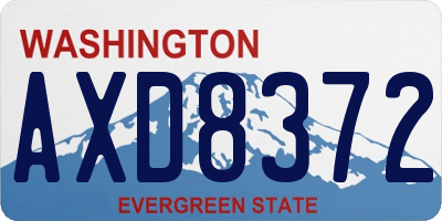WA license plate AXD8372