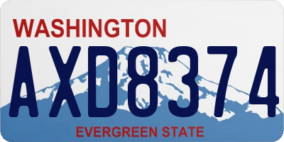 WA license plate AXD8374
