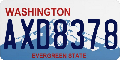 WA license plate AXD8378