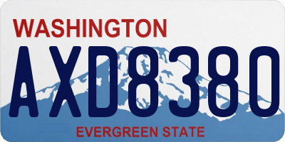 WA license plate AXD8380