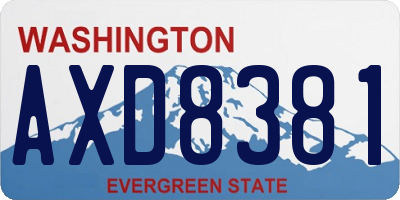 WA license plate AXD8381