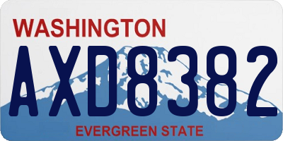 WA license plate AXD8382