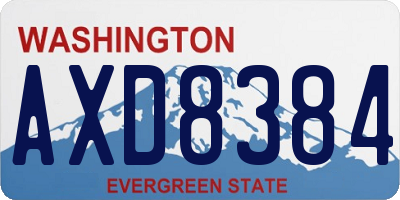WA license plate AXD8384