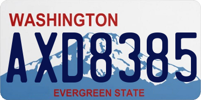 WA license plate AXD8385