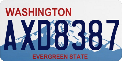 WA license plate AXD8387