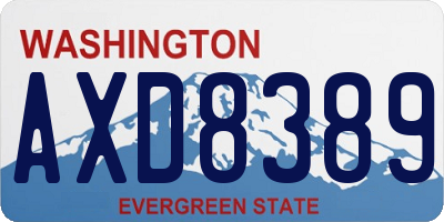 WA license plate AXD8389
