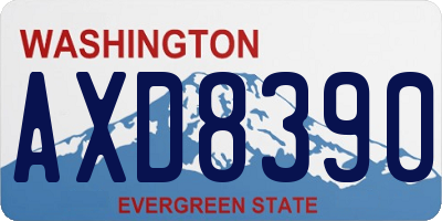 WA license plate AXD8390