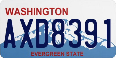 WA license plate AXD8391
