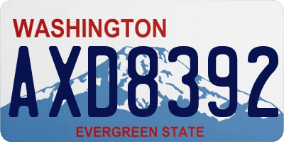 WA license plate AXD8392