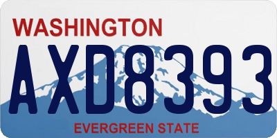 WA license plate AXD8393