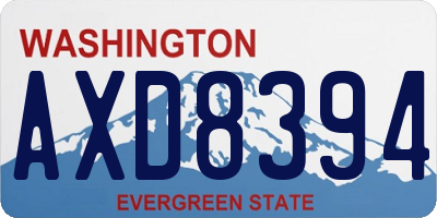 WA license plate AXD8394
