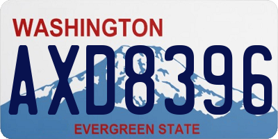 WA license plate AXD8396