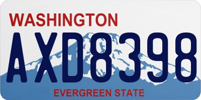 WA license plate AXD8398