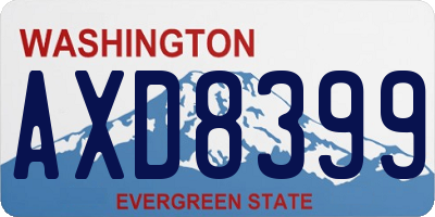 WA license plate AXD8399