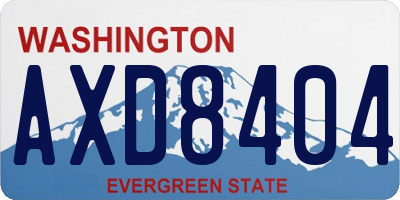 WA license plate AXD8404