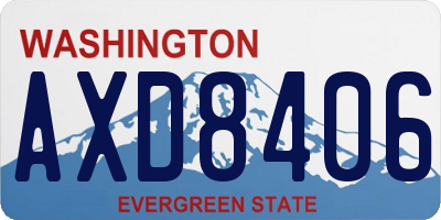WA license plate AXD8406