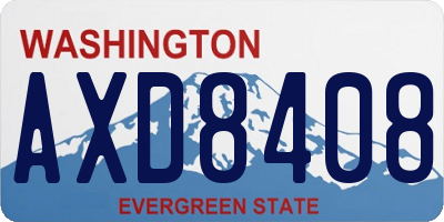 WA license plate AXD8408