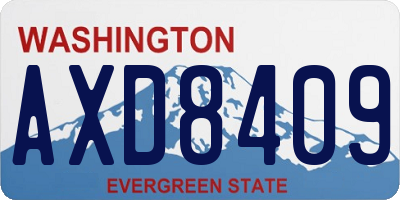 WA license plate AXD8409
