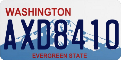WA license plate AXD8410